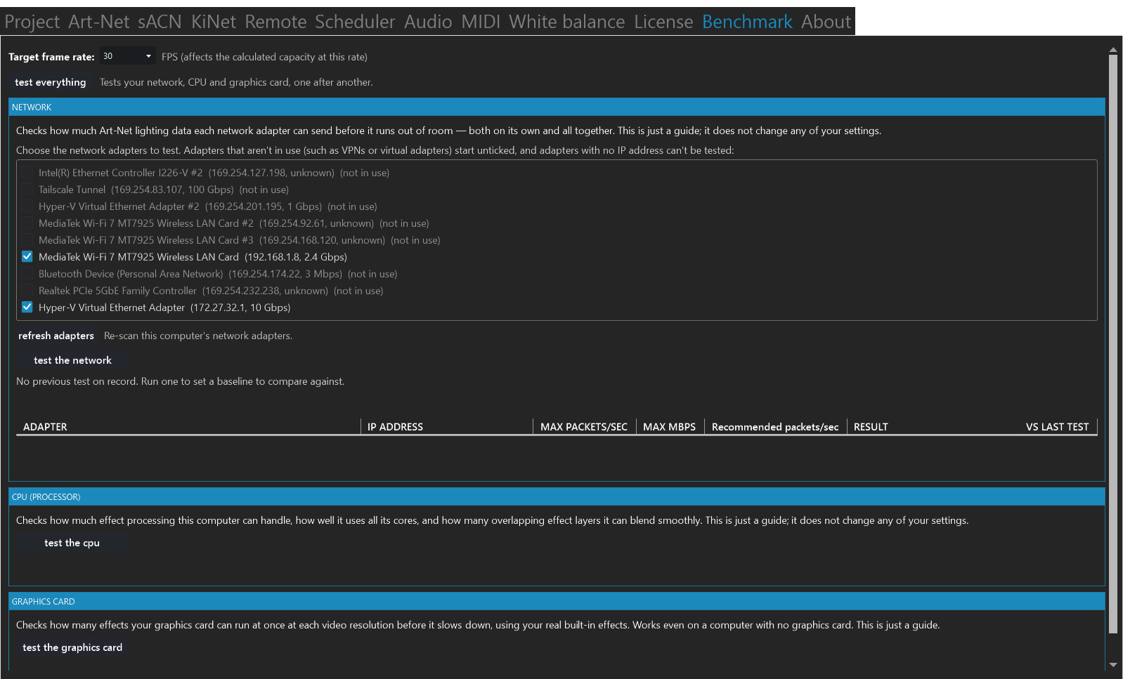 ELM 2026:capability benchmark with selectable target frame rate