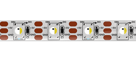 5V RGBW WHITE PCB PIXEL TAPE – 60 LEDS PER METRE – 4M REEL