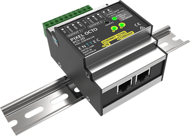 Enttec Pixel Octo Pc1 2d 71520 8 Universe Din Rail Led Pixel Controller 