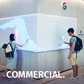 SMART LED pixel dots in use on a commercial project.