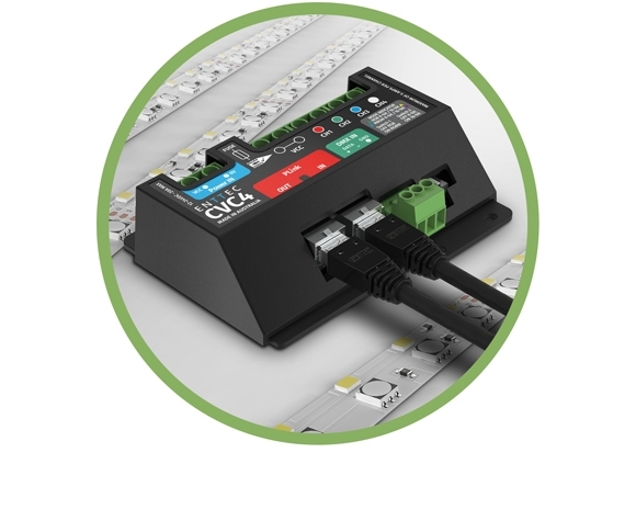 ENTTEC CVC4 LED Dimmer with 4 channel LED strip.
constant voltage led driver